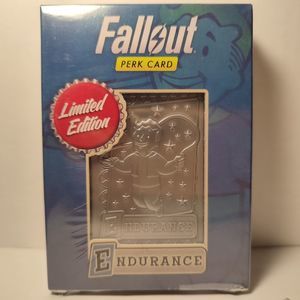 Fallout Endurance Metal Perk Card Silver Ingot Limited Edition Figurine